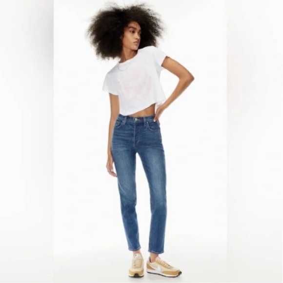 Aritzia Denim Forum The Yoko High Rise Slim Skinny Jeans Light Wash Size 26 - Picture 3 of 7